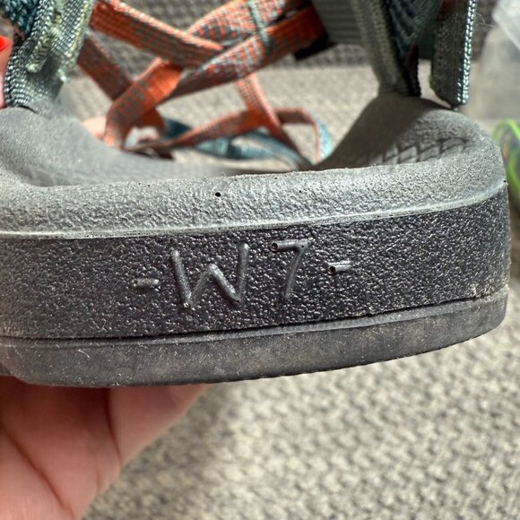 Chaco Womens 7 ZCloud X2 Rune Teal Slingback Toe-loop Hiking Sandals - J106056W - Picture 4 of 9